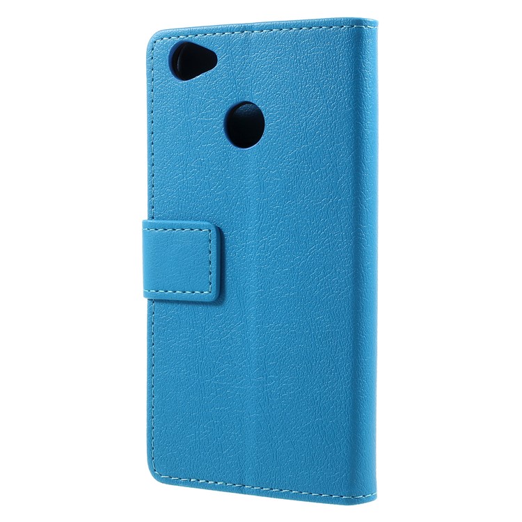 Folio Flip PU Leather Wallet Stand Mobile Phone Shell for ZTE Blade A6 - Blue-3