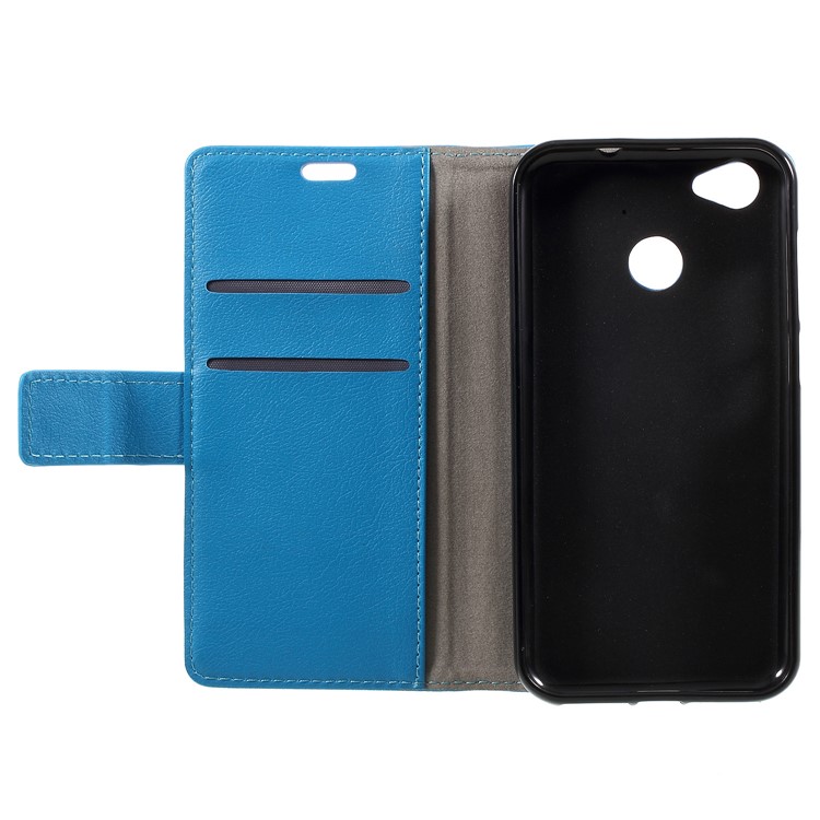 Folio Flip PU Leather Wallet Stand Mobile Phone Shell for ZTE Blade A6 - Blue-6