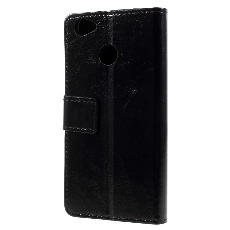 Crazy Horse Stand Wallet Leather Protection Mobile Shell for ZTE Blade A6 - Black-2