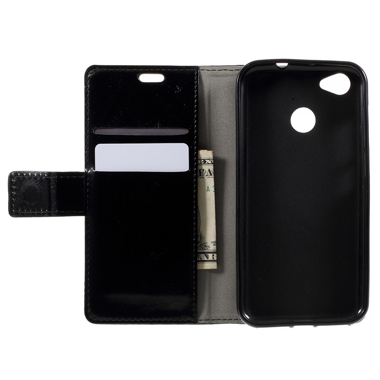 Crazy Horse Stand Wallet Leather Protection Mobile Shell for ZTE Blade A6 - Black-6