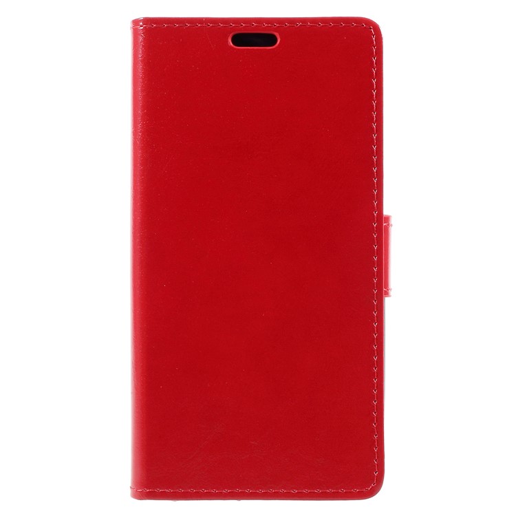 Crazy Horse Stand Wallet Leather Protection Mobile Casing for ZTE Blade A6 - Red-1