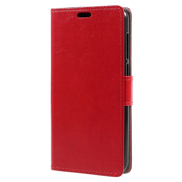 Crazy Horse Stand Wallet Leather Protection Mobile Casing for ZTE Blade A6 - Red-2