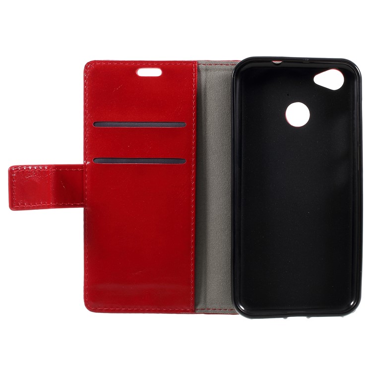 Crazy Horse Stand Wallet Leather Protection Mobile Casing for ZTE Blade A6 - Red-6