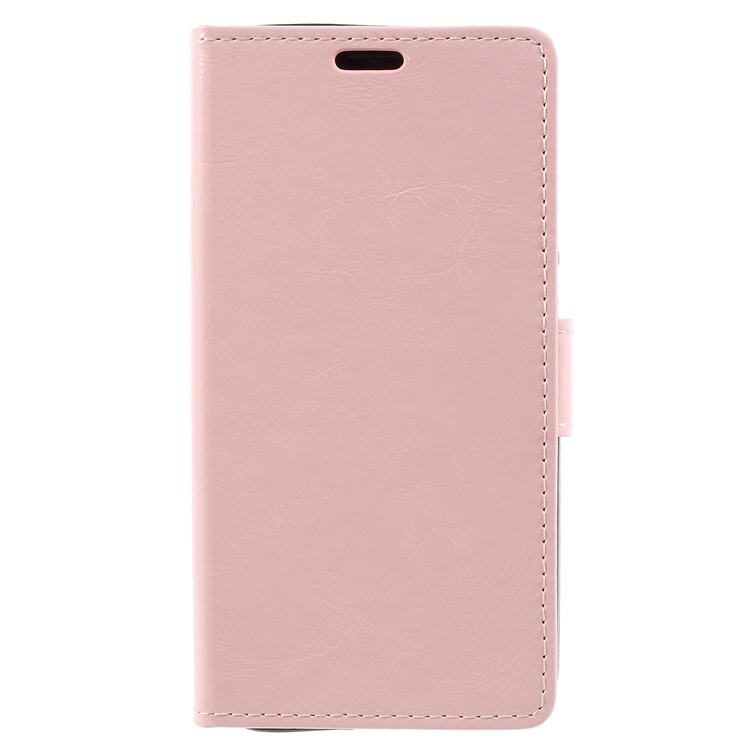 Crazy Horse Stand Wallet Leather Protection Mobile Cover for ZTE Blade A6 - Pink-1