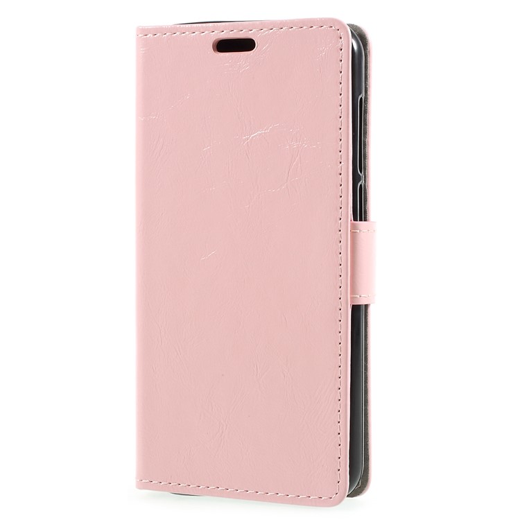 Crazy Horse Stand Wallet Leather Protection Mobile Cover for ZTE Blade A6 - Pink-2
