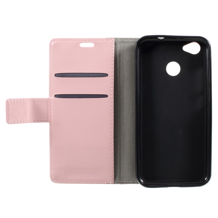 Crazy Horse Stand Wallet Leather Protection Mobile Cover for ZTE Blade A6 - Pink-6