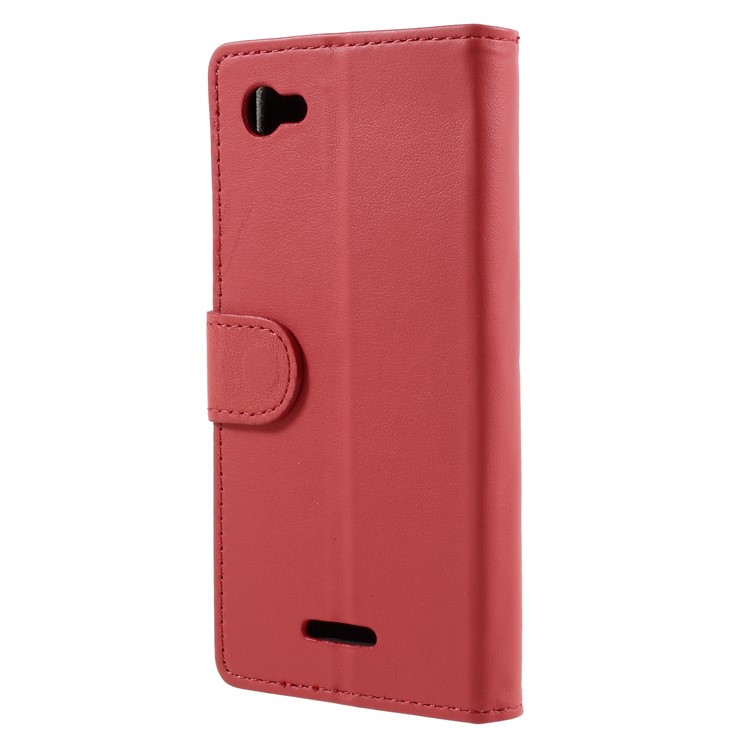 Folio Flip PU Leather Wallet Stand Case for ZTE Blade A601 - Red-2