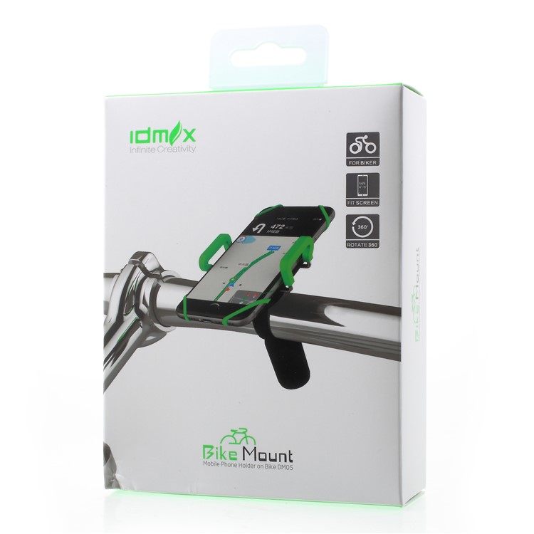 IDMIX DM05 Universal Bicycle Bike Mount Phone Holder with Elastic Secure Strap for iPhone X Etc. Clamp Width: 4-10cm-15
