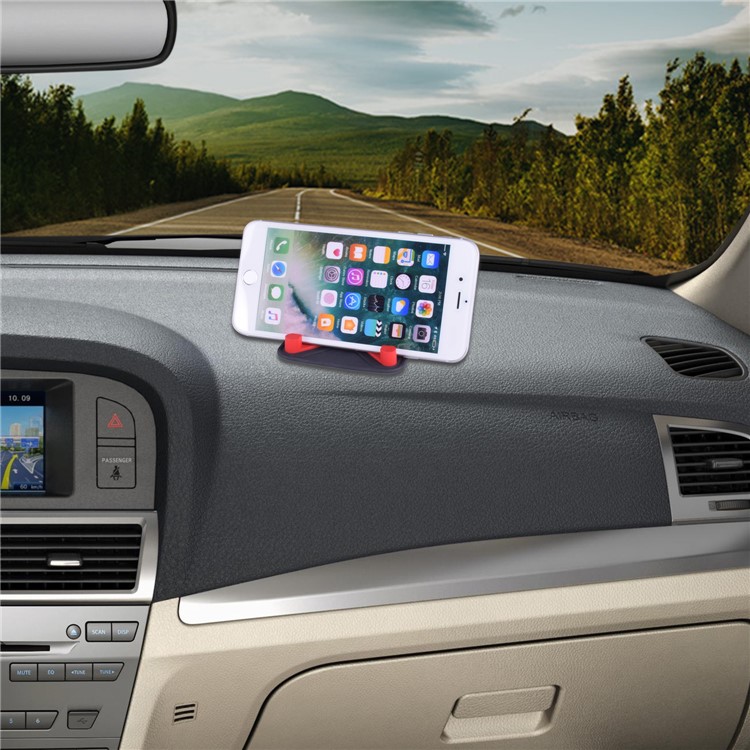 Smartphone Silicone Desktop Bracket Anti-slip GPS Car Stand Holder for iPhone Samsung Huawei - Red-3