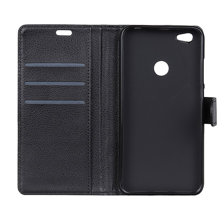 Litchi Texture PU Leather Wallet Stand Case for ZTE Blade A6 - Black-5