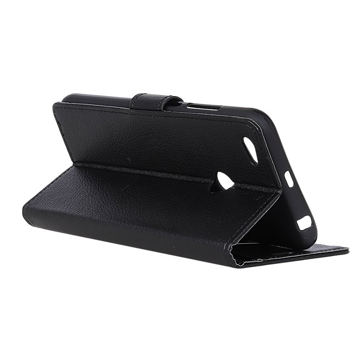 Litchi Texture PU Leather Wallet Stand Case for ZTE Blade A6 - Black-6