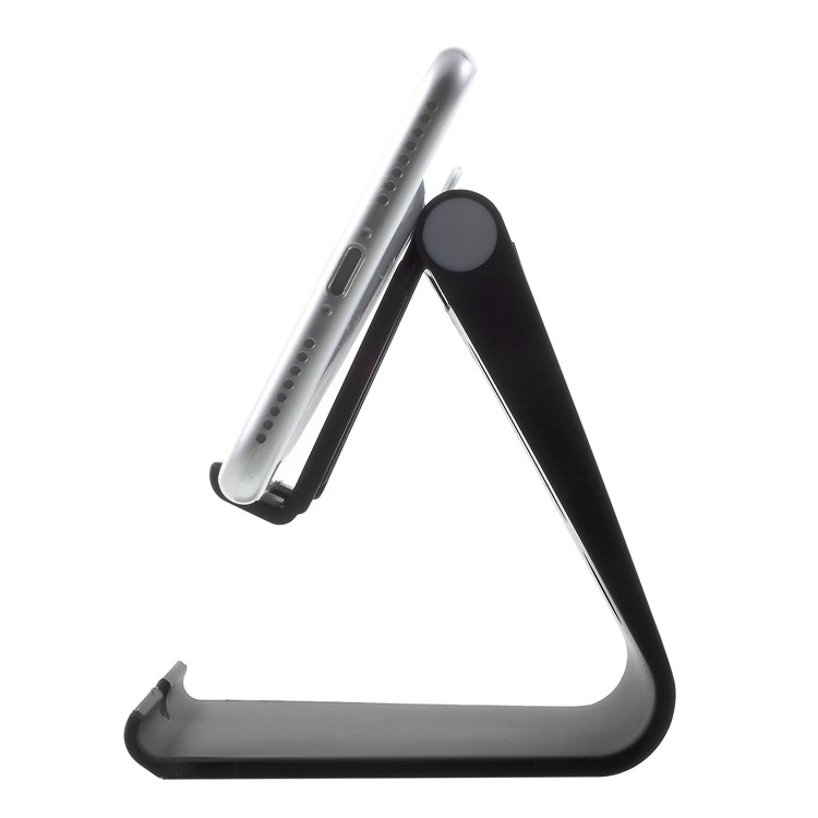Rubberized Plastic Adjustable Desktop Stand for iPhone iPad Samsung - Black-3