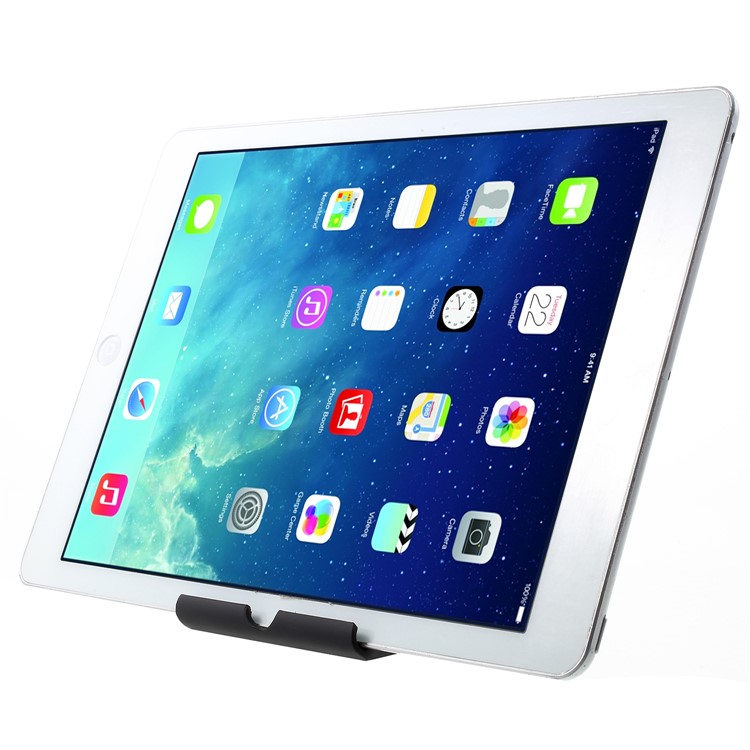 Rubberized Plastic Adjustable Desktop Stand for iPhone iPad Samsung - Black-7