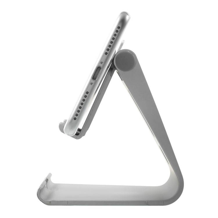 Rubberized Plastic Adjustable Cell Phone Stand Tablet Holder for iPhone iPad Samsung - Silver Color-3