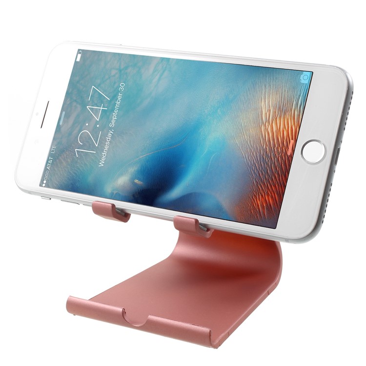 Cell Phone Stand Universal Plastic Desktop Flexible Tablet Desk Holder for iPhone iPad Samsung - Rose Gold Color-2