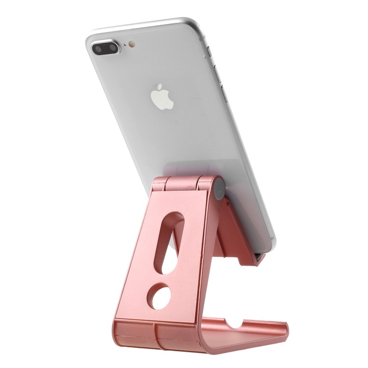 Cell Phone Stand Universal Plastic Desktop Flexible Tablet Desk Holder for iPhone iPad Samsung - Rose Gold Color-4