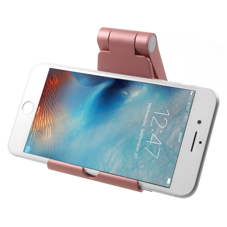 Cell Phone Stand Universal Plastic Desktop Flexible Tablet Desk Holder for iPhone iPad Samsung - Rose Gold Color-5