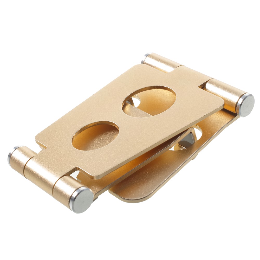 Folding Rotary Aluminum Alloy Desktop Supporting Stand for iPhone iPad Samsung etc - Gold-10