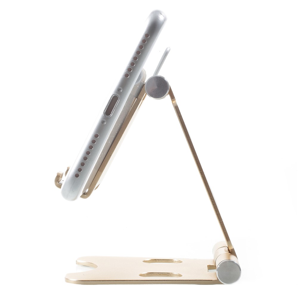 Folding Rotary Aluminum Alloy Desktop Supporting Stand for iPhone iPad Samsung etc - Gold-3