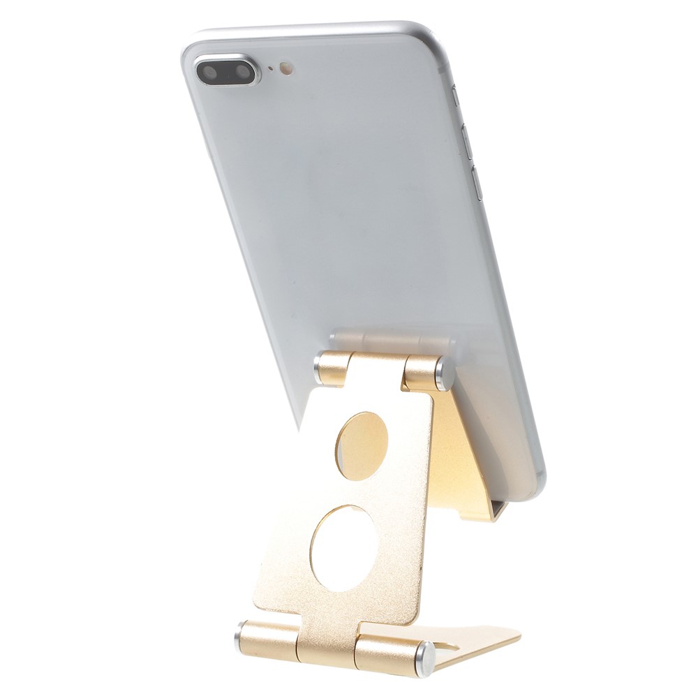 Folding Rotary Aluminum Alloy Desktop Supporting Stand for iPhone iPad Samsung etc - Gold-5
