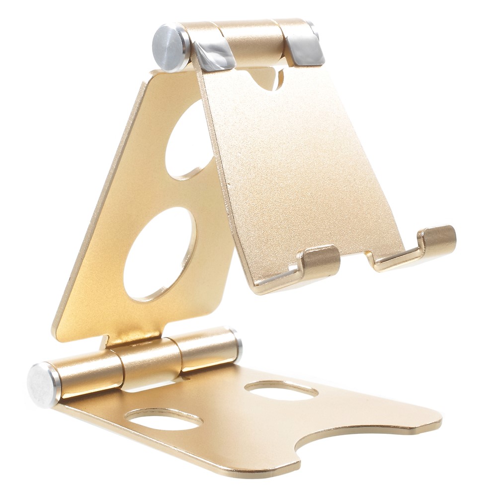 Folding Rotary Aluminum Alloy Desktop Supporting Stand for iPhone iPad Samsung etc - Gold-6