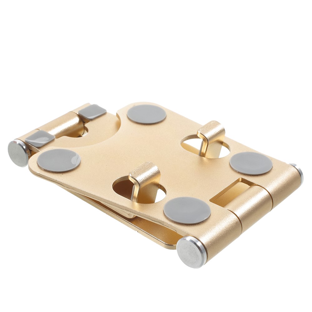 Folding Rotary Aluminum Alloy Desktop Supporting Stand for iPhone iPad Samsung etc - Gold-9