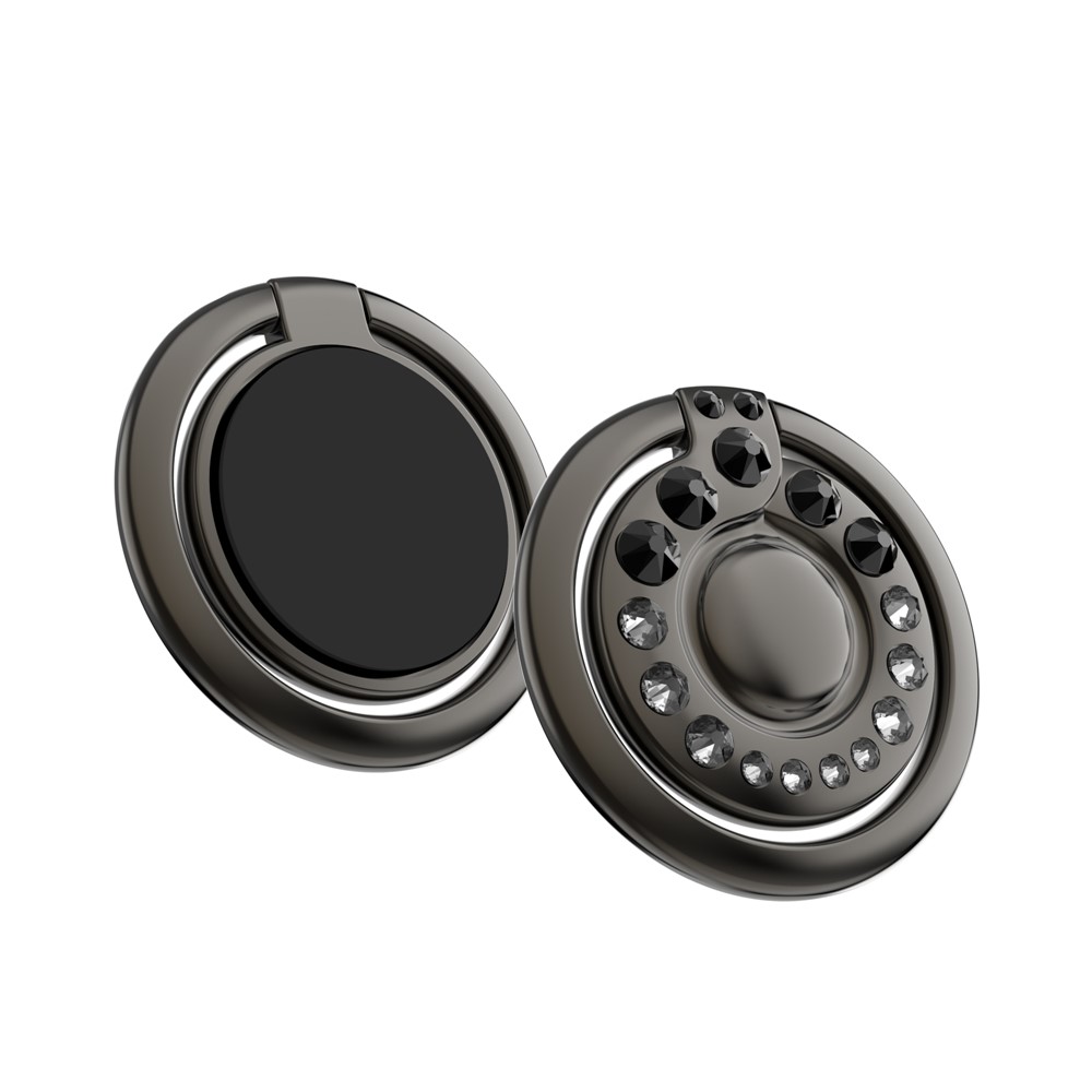 KINGXBAR Authorized Swarovski Crystal Decor Rotary Finger Ring Phone Tablet Holder for iPhone Samsung Huawei etc. - Black-1