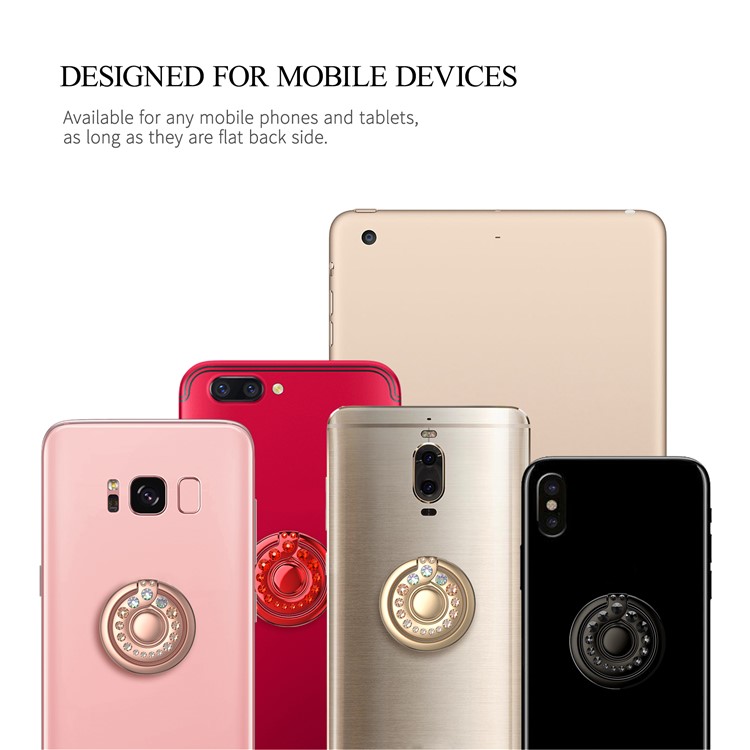 KINGXBAR Authorized Swarovski Crystal Decor 360 Degree Rotary Ring Desktop Mount Stand for iPhone Samsung Huawei etc. - Gold-7