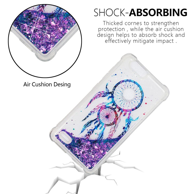 Liquid Glitter Powder Quicksand Shockproof TPU Back Case for ZTE Z982 - Dream Catcher-8