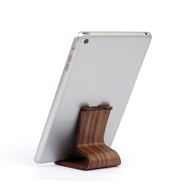 SAMDI Creative Double Position Setting Wood Holder Desktop Stand for iPhone Samsung etc Smartphone - Coffee-14