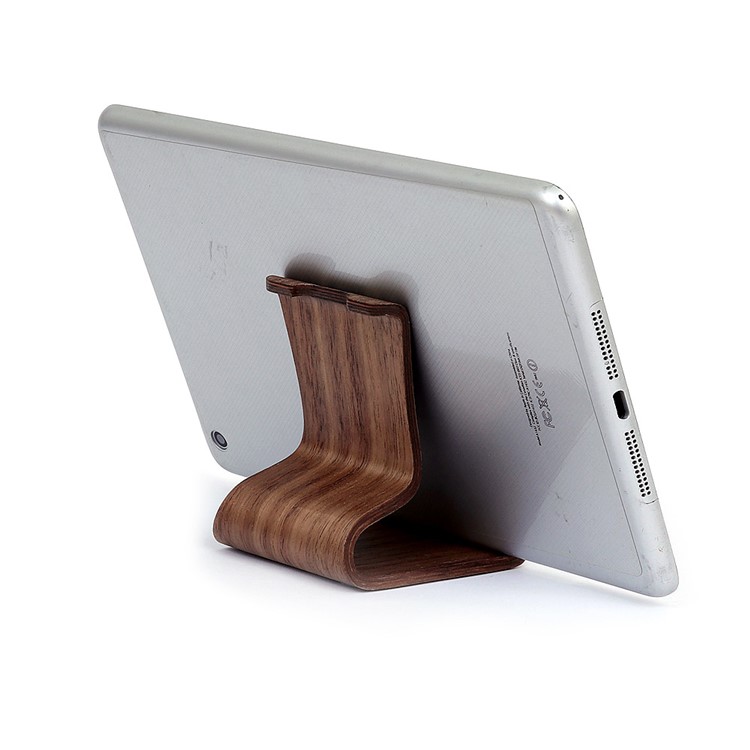 SAMDI Creative Double Position Setting Wood Holder Desktop Stand for iPhone Samsung etc Smartphone - Coffee-15