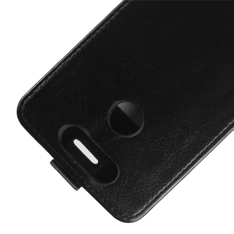 Crazy Horse Vertical Flip Leather Case with Card Slot for ZTE V0840 Xiaoxian5 - Black-3