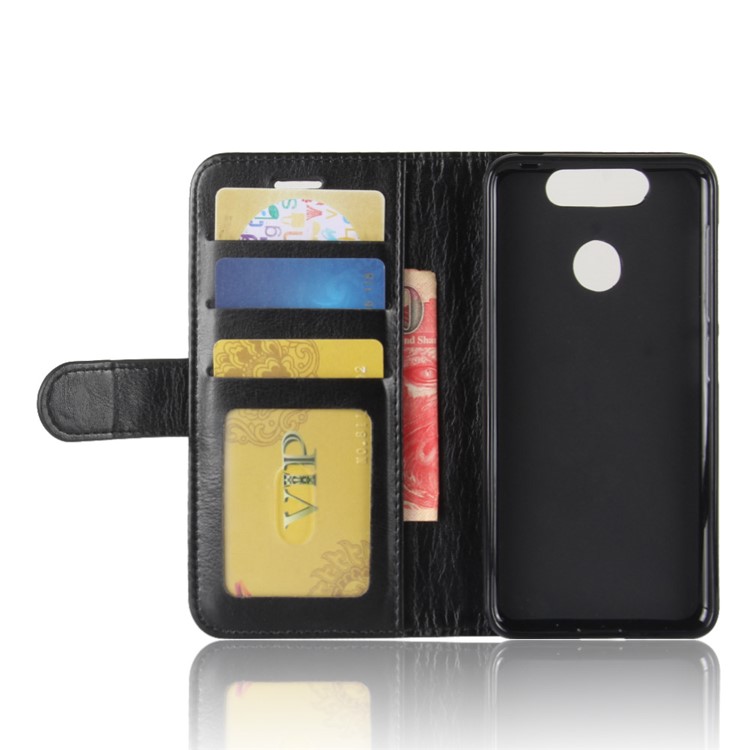 Crazy Horse Wallet Leather Stand Case for ZTE V0840 Xiaoxian5 - Black-4