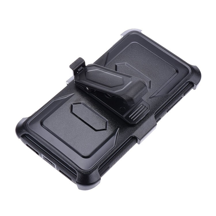 Heavy Duty Rugged PC TPU Hybrid Belt Clip Kickstand Case for ZTE Z988/Z963/Z981/Z983 - Grey-5