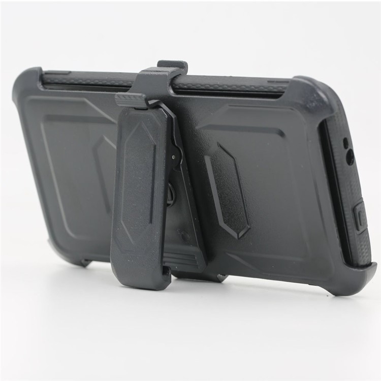 2-in-1 Heavy Duty PC + TPU Belt Clip Kickstand Case for ZTE Z986/N9560/Max XL/Max 3 - Black-4