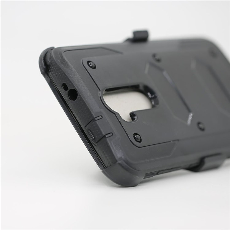 2-in-1 Heavy Duty PC + TPU Belt Clip Kickstand Case for ZTE Z986/N9560/Max XL/Max 3 - Black-6
