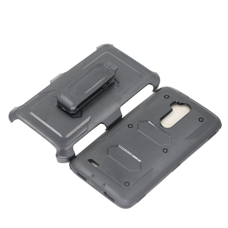 2-in-1 Heavy Duty PC + TPU Belt Clip Kickstand Case for ZTE Z986/N9560/Max XL/Max 3 - Black-7