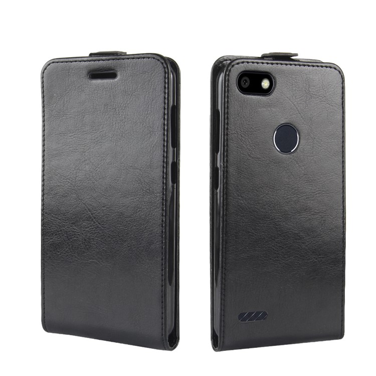 Crazy Horse Vertical Flip Leather Mobile Case with Card Slot for ZTE Blade X Z965 - Black-2