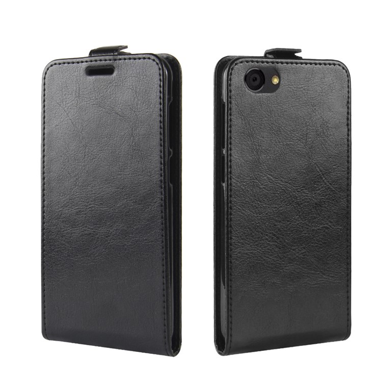 Crazy Horse Texture Vertical Flip Leather Case with Card Slot for ZTE Blade A6 Lite - Black-2