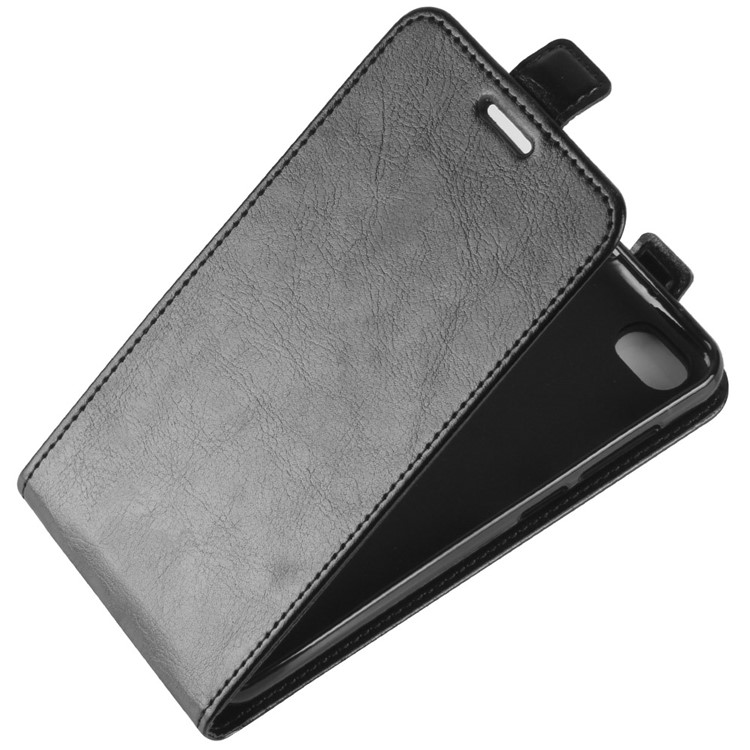 Crazy Horse Texture Vertical Flip Leather Case with Card Slot for ZTE Blade A6 Lite - Black-3