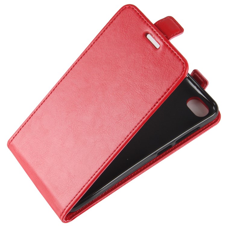 Crazy Horse Texture Vertical Flip Leather Mobile Phone Casing with Card Slot for ZTE Blade A6 Lite - Red-3