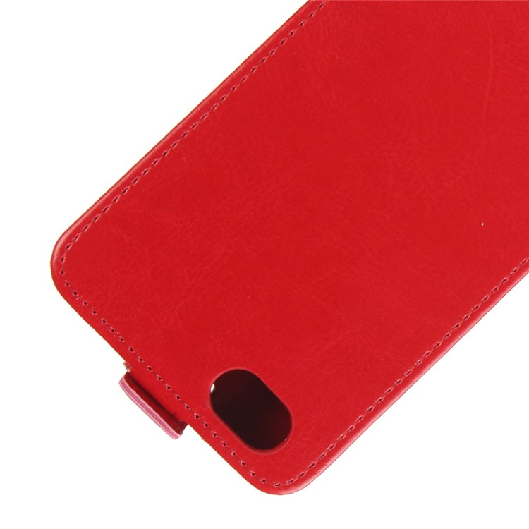 Crazy Horse Texture Vertical Flip Leather Mobile Phone Casing with Card Slot for ZTE Blade A6 Lite - Red-4