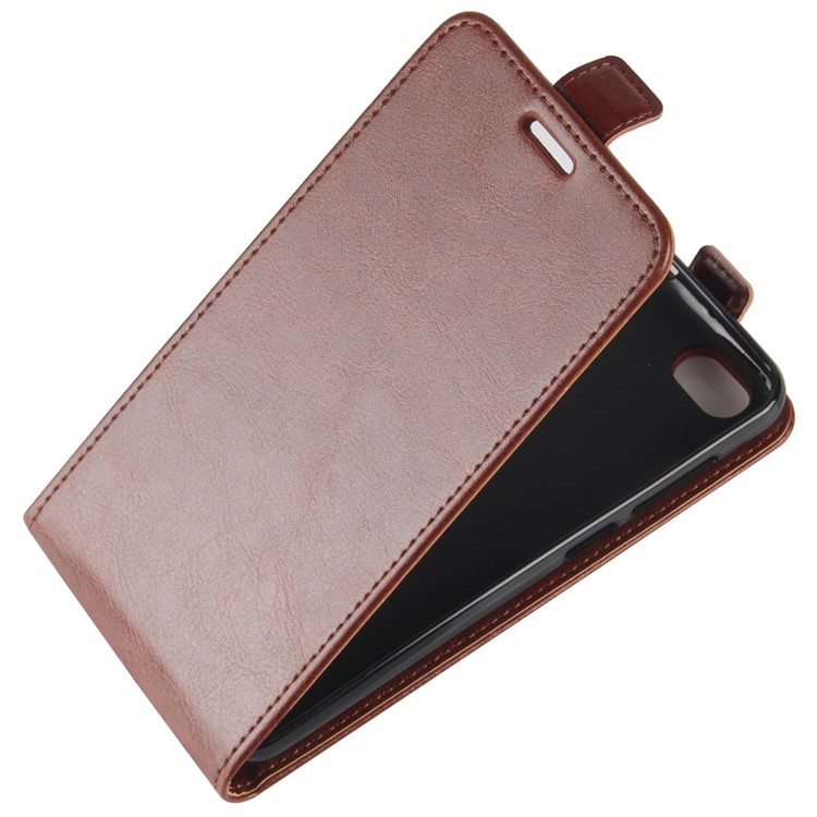 For ZTE Blade A6 Lite Crazy Horse Grain Vertical Flip Leather Cover Accessory with Card Slot - Brown-3