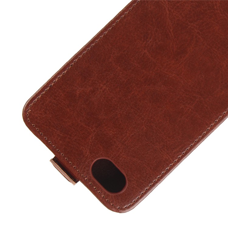 For ZTE Blade A6 Lite Crazy Horse Grain Vertical Flip Leather Cover Accessory with Card Slot - Brown-4