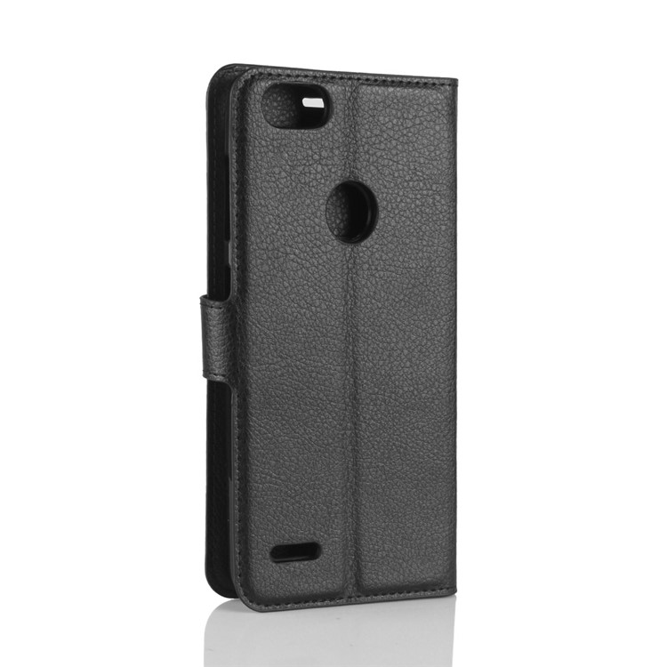 Litchi Skin PU Leather Wallet Stand Phone Shell for ZTE X Z965 - Black-6