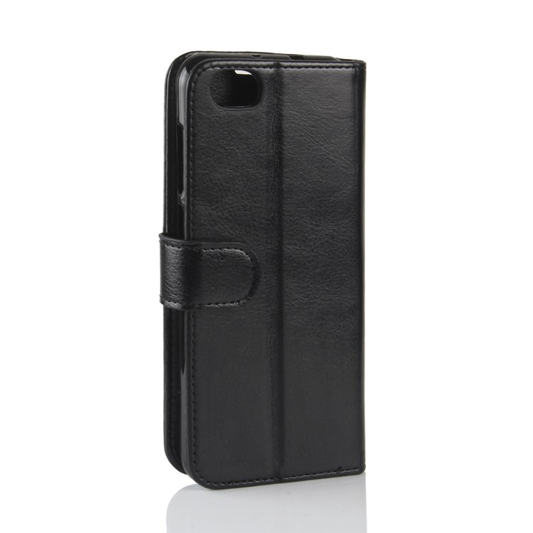 For ZTE Blade A6 Lite Crazy Horse PU Leather Wallet Stand Cell Phone Case - Black-7