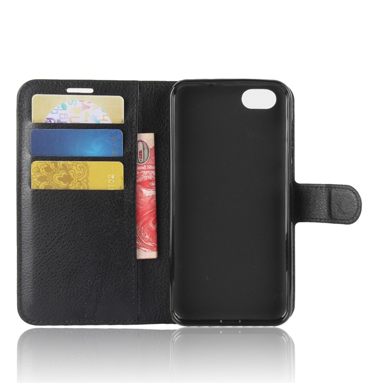 Litchi Texture Wallet Stand Leather Protective Case for ZTE Blade A6 Lite - Black-3