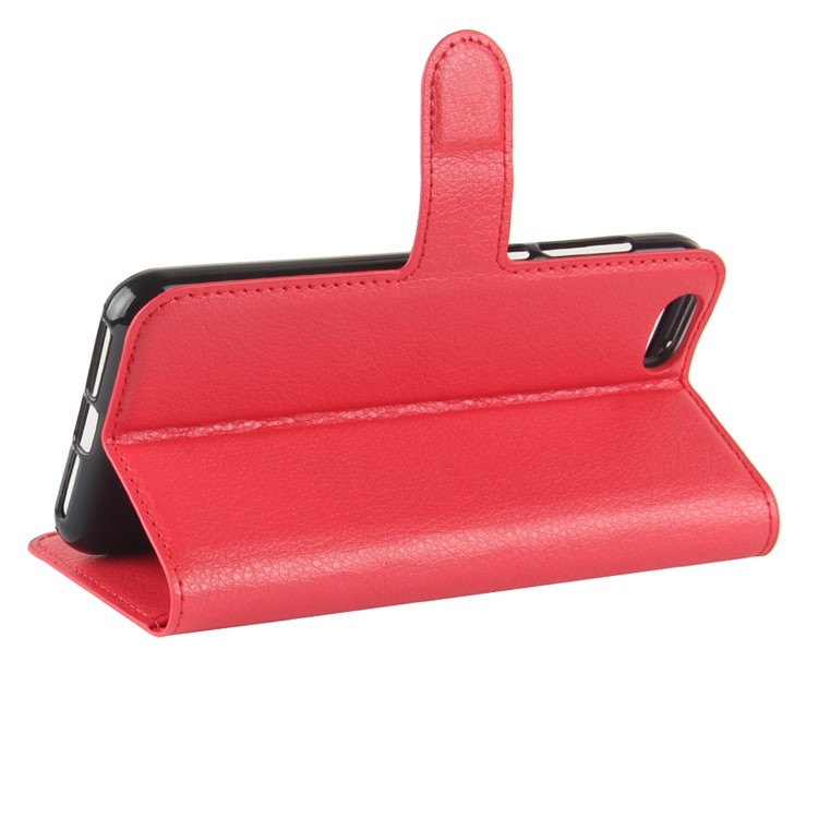 Litchi Texture Wallet Leather Flip Cover Shell with Stand for ZTE Blade A6 Lite - Red-5