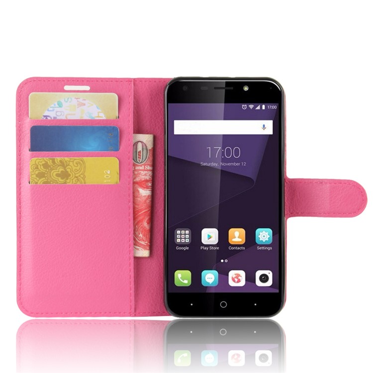 Litchi Texture Wallet Leather Stand Case for ZTE Blade A6 Lite - Rose-4