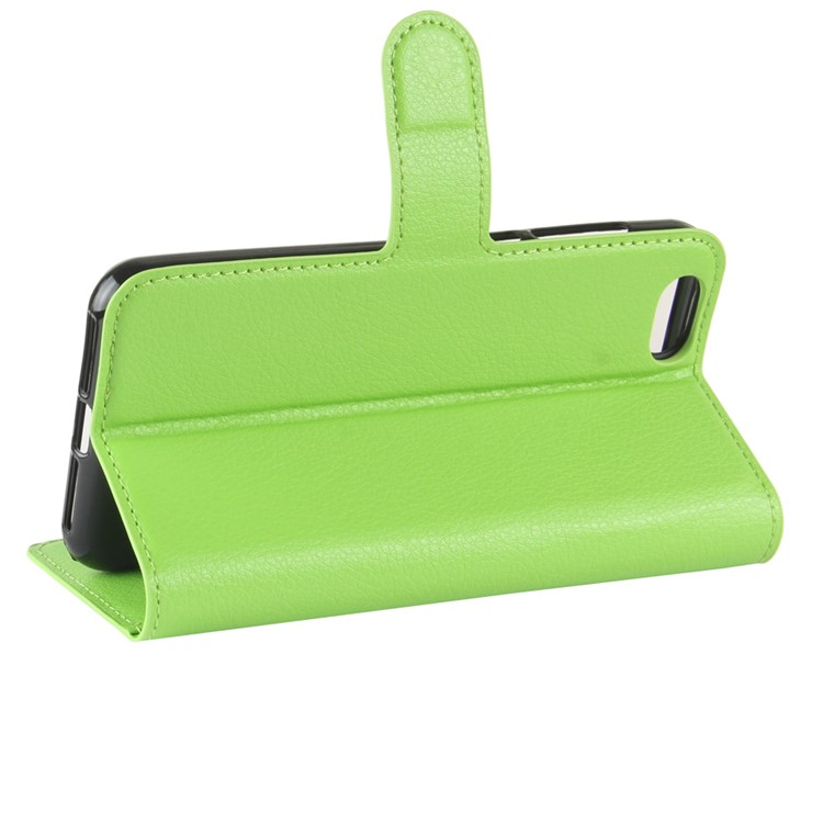Litchi Texture Wallet Stand Leather Folio Phone Case for ZTE Blade A6 Lite - Green-5
